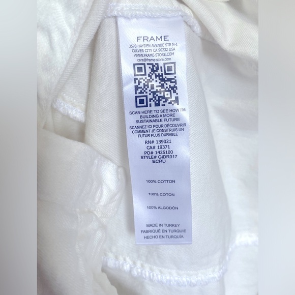 FRAME | White Denim Shirt Dress | Size Small - Picture 11 of 11